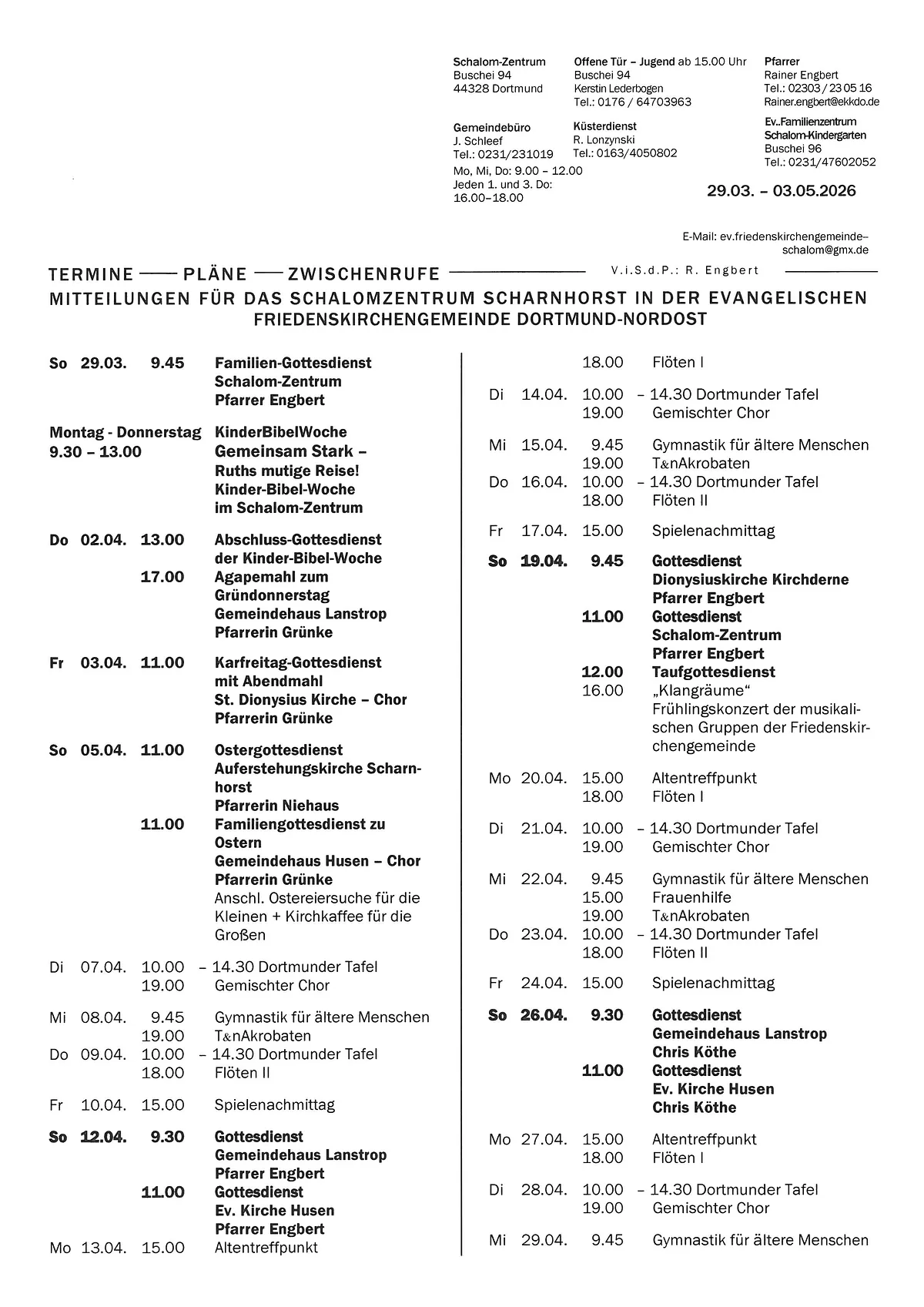 Termin-Pläne-Zwischenrufe
