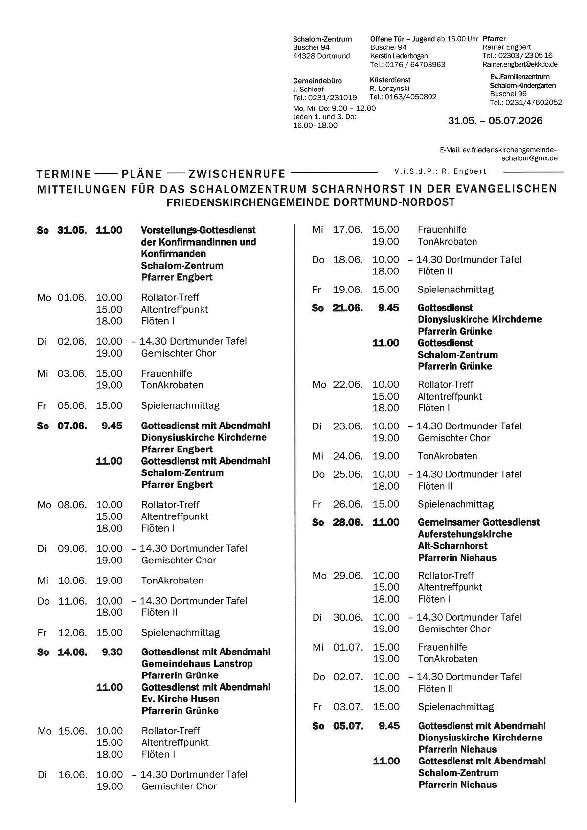 Termin-Pläne-Zwischenrufe